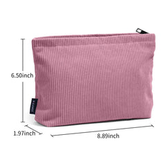 Corduroy Travel Cosmetic Bag Portable Makeup Storage Bag Purses Women Large Capacity Zipper Make Up Organizer Storage Clutch