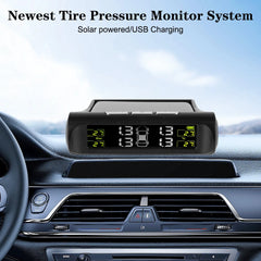 Tire Pressure Monitoring System Temperature Warning New C External Battery Version Sensors Solar TPMS Car Tyre Pressure Monitor