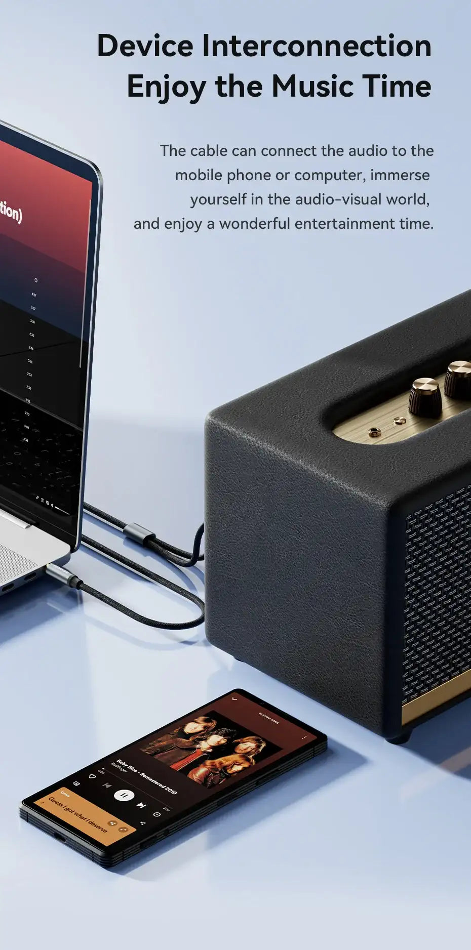 Toocki RCA Audio Cable 3.5mm Male to 2RCA Speaker Cable Male Splitter AUX 2 RCA Cord Jack for TV Box Amplifier DVD Player Wire