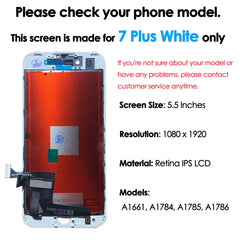 180days Warranty LCD for Iphone 7 Plus Screen Replacement Phone Mobile Display Touch Digitizer Assembly Repair Parts Wholesale