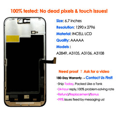 180days Warranty incell LCD For iPhone 15 Pro Max Display Touch Screen Replacement Phone Mobile Digitizer Assembly Wholesale