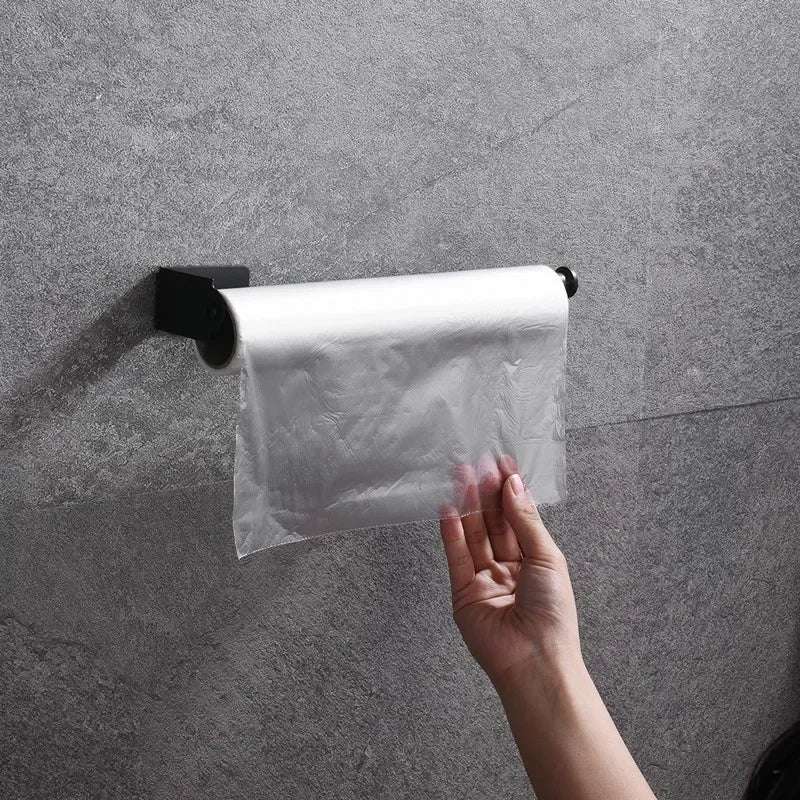 Self Adhesive Toilet Paper Towel Holder Punch-free Roll Paper Holder Kitchen Hook Storage Holder Stainless Steel Wall Mount Hook