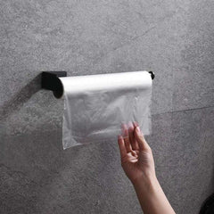 Self Adhesive Toilet Paper Towel Holder Punch-free Roll Paper Holder Kitchen Hook Storage Holder Stainless Steel Wall Mount Hook