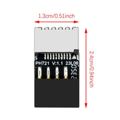 محول اللوحة الأم USB C هيكل اللوحة الأم محول USB 2.0 9 دبابيس ذكر إلى TYPE-E أنثى مقبس TYPE-C 9 دبابيس PH721