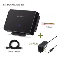 محول محرك الأقراص الصلبة SATA/IDE إلى USB 3.0 لمحول محرك الأقراص الصلبة العالمي 2.5/3.5 بوصة IDE SATA HDD SSD مع محول طاقة 12 فولت 2 أمبير