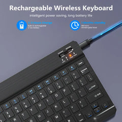 7/10inch Bluetooth Keyboard Wireless Keyboard Bluetooth Mini English Russian Keyboard Rechargeable For ipad Phone Tablet