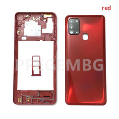 For Samsung Galaxy A21s A217 Housing Middle Frame Chassis battery cover shell Lid Case Rear Back Panel camera Glass Sim slot