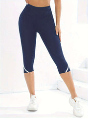 Mesh High Waist Yoga Pants Capri Leggings For Women, Tummy Control Workout Capri Leggings, Women's Activewear