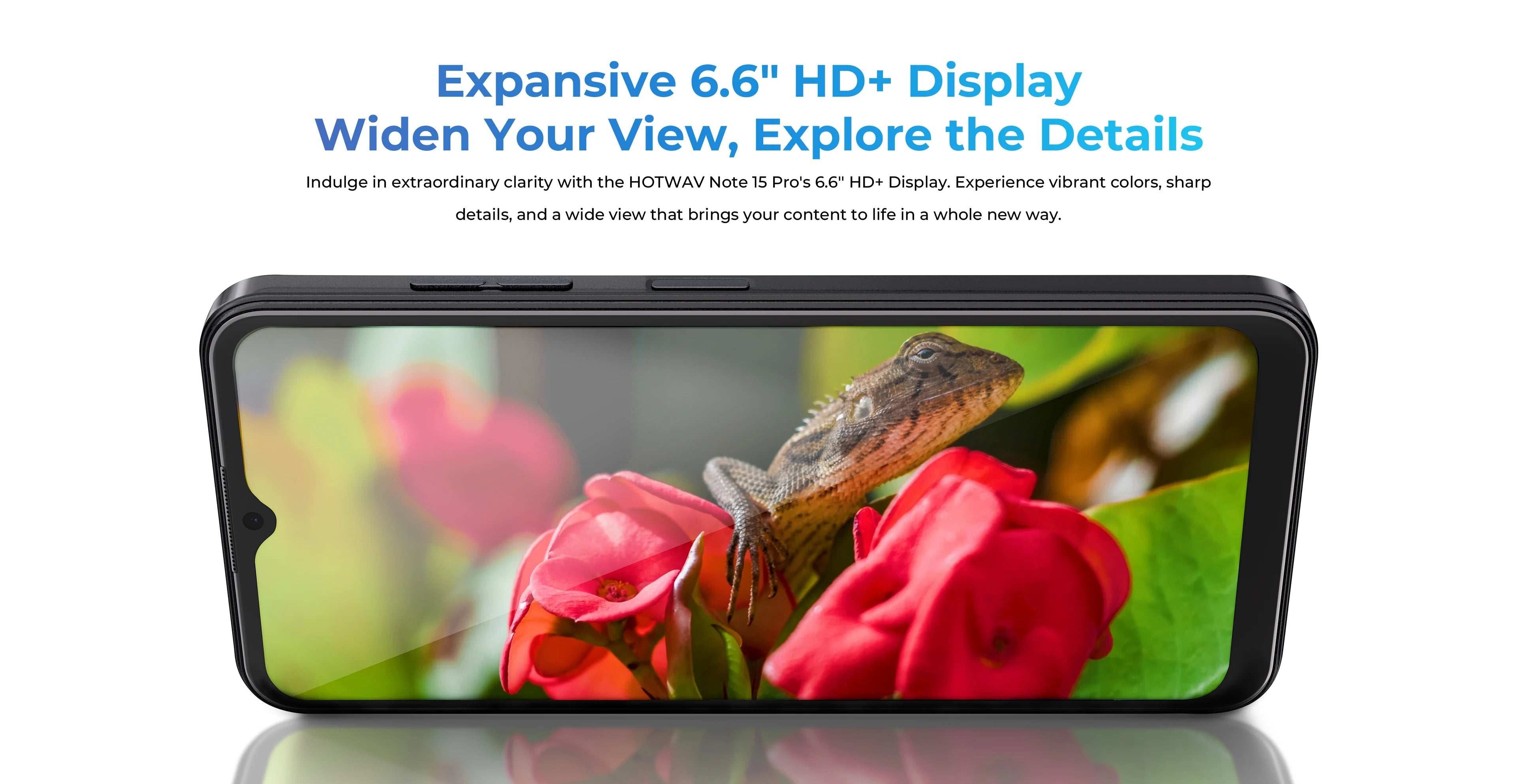 HOTWAV Note 15 Pro Mobile Phone Android 14 6.6'' HD+ 12(4+8)GB 128GB Cellphone 13MP 5160mAh 8.9mm Ultra-Thin Smartphone