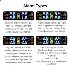 Tire Pressure Monitoring System Temperature Warning New C External Battery Version Sensors Solar TPMS Car Tyre Pressure Monitor
