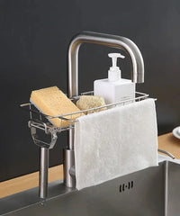 Kitchen Stainless Steel Sink Drain Rack Sponge Storage Faucet Holder Soap Drainer Towel Rack Shelf Organizer Kitchen Accessories