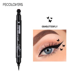 Double Head 2 in1 Liquid Eyeliner Moon Star Heart Butterfly Shapes Tattoo Stamp Quick To Dry Eye Liner Pencil Makeup Tool