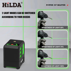 HILDA Laser Level 2 lines/5 Lines 360 Automatic Leveling Level Construction Tool Equipment Green Light Cross Laser Good Gift