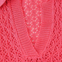 Women Fashion New Short Sleeve Jacquard Mesh Loose Polo Collar Sweater Pullover Tops Chic Female Knit Sweaters Mujer