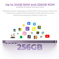 هاتف OUKITEL P1 الذكي فائق النحافة - Android 14 Helio G99 شاشة AMOLED مقاس 6.7 بوصة وتردد 120 هرتز وذاكرة وصول عشوائي (RAM) سعة 8 جيجابايت وذاكرة قراءة فقط (ROM) سعة 256 جيجابايت وكاميرا بدقة 50 ميجابكسل وبطارية 5150 مللي أمبير في الساعة وتقنية NFC