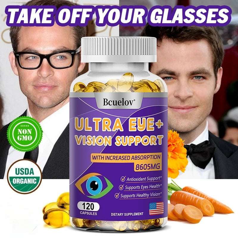 Eye Vitamins with A Blend of Lutein, Zeaxanthin and Bilberry Extract for Macular Fatigue, Dry Eyes and Vision Health in Adults