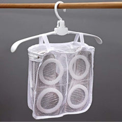 Portable Shoe Washing Bag Mesh Washing Machine Shoes Bag Anti-Deformation Zipper Laundry Bag for Travel Shoes Clothes Storage