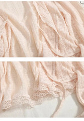 كارديجان دانتيل مفتوح من Sweet Lace للنساء، ملابس صيفية جديدة مع حزام، غطاء صغير، ملابس حماية من الشمس ومكيفات الهواء