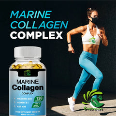 Greensure 60/120 Pcs Marine Collagen Capsules -  Supports Joints, Hair, Skin, Nails, Cartilage & Overall Health