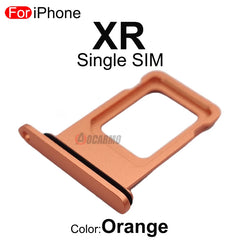 قطعة واحدة من حامل بطاقة SIM لهاتف Apple iPhone XR، حامل درج من الألومنيوم بفتحة واحدة مزدوجة، قطع غيار بديلة