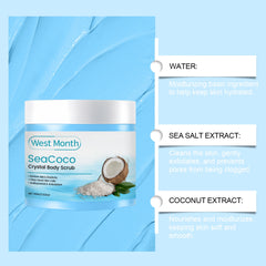 Coconut Body Scrub Remove Dead Skin Exfoliating Fading Dark Spots Softening Brightening Smoothing Cleansing Sea Salt Body Scrub