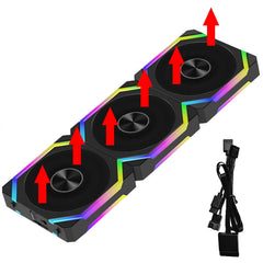 مروحة تبريد JUMPEAK CS120 ARGB مقاس 360 مم 240 مم قابلة للتكديس وتوصيل PWM صامتة 120 مم مراوح RGB لألعاب الكمبيوتر ومبرد المياه