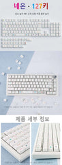 127Keys Korean PBT Keycap Neon Theme XDA Profile For Gaming RGB Mechanical Keyboard Key Caps for Cherry MX Switch English Korea
