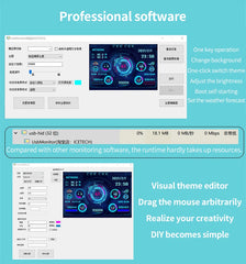 3.5 Inch IPS TYPE-C Secondary Screen DIY Computer Monitor USB-TYPEC Secondary Screen for Windows Built-in Software