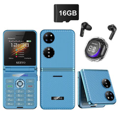 هاتف محمول SERVO Pocket S1 بأربع بطاقات SIM قابل للطي، اتصال سريع، GSM، صوت سحري، مصباح يدوي، تسجيل مكالمات، MP4، FM، نسيج، هواتف خلوية