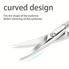 Curved Nose Hair Scissors Small Scissors for Beard Grooming, Eyelashes, Ear Hair Trimming Eyebrow Scissors - Professional Stainl