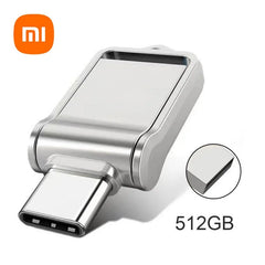 محرك أقراص فلاش USB Type-c 2 في 1 من شاومي بسعة 2 تيرابايت 3.2 بوصة، نقل عالي السرعة، قرص معدني مقاوم للماء، عالمي للهواتف المحمولة والكمبيوتر