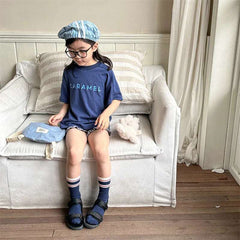 2025 Summer New Children Short Sleeve T Shirts Fashion Letter Print Boys Girls Casual T Shirts Baby Loose Tops Kids Tee Clothes