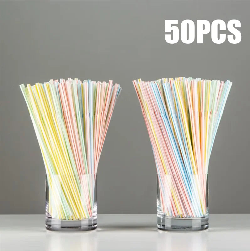 50-1000Pcs Multicolor Drinking Straws rietjes Milk Tea Bar Party Wedding Kitchen Home Accessories Beverage Black Straw Wholesale