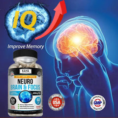 Nootropic Brain & Focus Supplement - Neurokines & B Vitamins - for Memory, Mental Focus, Cognitive Function & Learning Accuracy