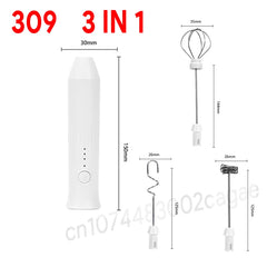MINI Coffee Frother USB Rechargeable 3 Speeds Foam Maker Coffee Milk Mixer Electric Handle Blender Egg Beater Hot Cooking Tools