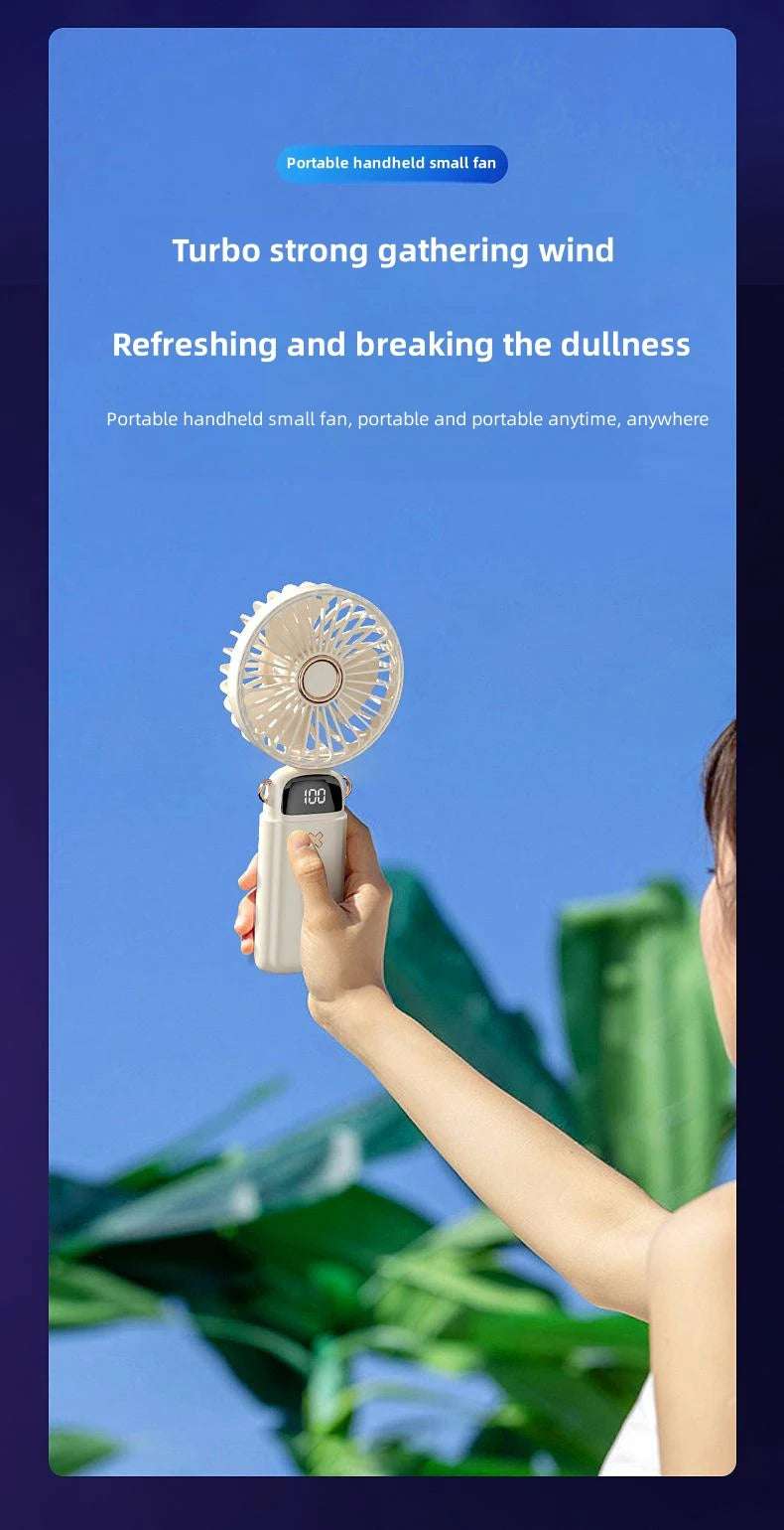 Mini Handheld Small Fan Portable Portable Silent Office Desk Student On Dormitory Charging Outdoor Hand Holding Fan Small