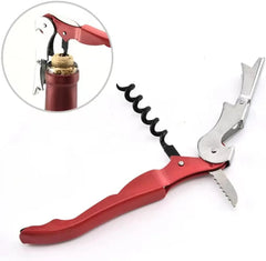 1pc Premium Stainless Steel Wine Bottle Opener - Multi-Functional Cork Screw & Beer Cap Remover for Bar, Kitchen, Home Use