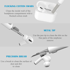 3 in 1 Sliding Cleaning Pen for  Earphones Brush for Airpods 3 Pro Series Case Headsets Cleaners Earbuds Cleaning Tools