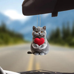 2D Acrylic Car Pendant Cute Cat Acrylic Animal Pendant for Rearview Vehicle Interior Decoration Automotive Trim Road Trip Fun