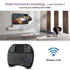 Backlit Mini Wireless Keyboard Spanish French Azerty Russian Portuguese Brazil Language Air Mouse With Touchpad N RGB PC TV Box