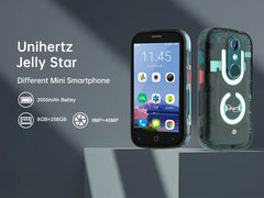 Unihertz Jelly Star Mini Smartphone Android 13 8GB 256GB Led Light Unlocked Transparent Backshell Cellphones 48MP 3 inch Phone