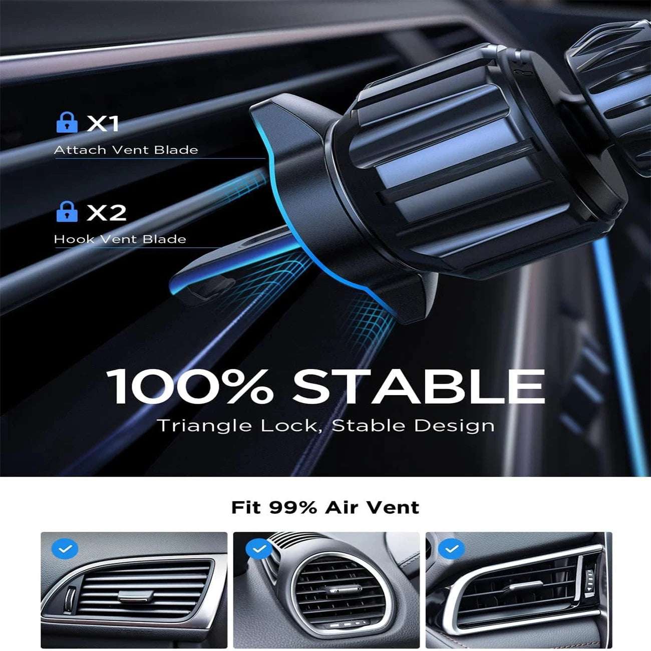 Magsafe Car Phone Holder,Powerful Magnetism Premium Quality Single-Hand Operation Metal Hook Magnetic Car Phone Mount