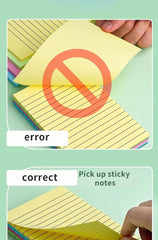 200sheets Line Sticky Notes 4 Colors Portable Student Note Marker Writing Sticky Notes Self-Adhesive Easy To Apply Notepad