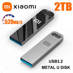 محرك أقراص فلاش معدني XIAOMI بسعة 2 تيرابايت USB 3.2 فائق السرعة لنقل البيانات، محرك أقراص USB صغير من النوع C، محرك أقراص USB مقاوم للماء