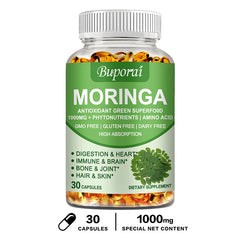 Moringa - Immune System, Energy & Metabolism Natural Anti-inflammatory Helps Detox, Fat Burn