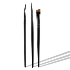3pcs Eye Makeup Brush Ultra Fine Eyeliner Brush Set, Including Straight, Angled, Bent Tip, Suitable For Makeup