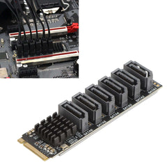 M.2 to SATA3.0 Adapter Card 6Gbps High Speed ASM1166 M.2 PCIE to SATA Expansion Card with Smart Indicator