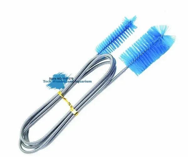 Aquarium inflow/outflow lily pipe hose set with blue tube brushes and tubing