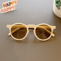 2023 New Children Round Solid Frosted Sunglasses Kids Outdoor Sun Protection Acrylic UV400 Glasses Boys Girls Polarized Glasses