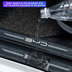 5Pcs Car Carbon Fiber Stickers Door Sill Anti Scratch Decals For BYD Atto 3 Yuan Plus Han Tang EV F3 E6 Dmi Song F0 Qin Pro G3 I